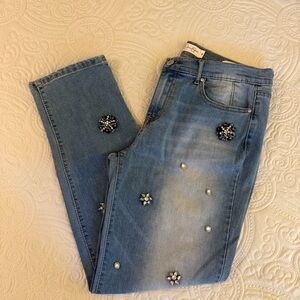 Jessica Simpson Mika Best Friend Jeans with Rhinestones Jewel Appliqués 29